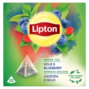 Herbata LIPTON piramidki zielona jagoda i goja 20 szt.