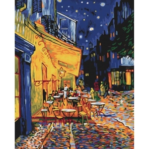Malowanie po numerach BRUSHME 40x50 cm nocna kawiarnia w Arles Vincent van Gogh 1 szt.-268570