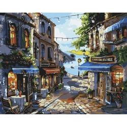 Malowanie po numerach IDEYKA 40x50 cm restauracje nad brzegiem morza 1 szt. w pudełku