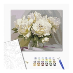 Malowanie po numerach BRUSHME 40x50 cm wyśmienita delikatność piwonii 1 szt. w pudełku