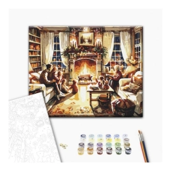 Malowanie po numerach BRUSHME 40x50 cm przytulny rodzinny wieczór 1 szt. w pudełku