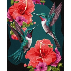 Malowanie po numerach IDEYKA 40x50 cm metallic szmaragdowe kolibry 1 szt. w pudełku