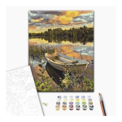 Malowanie po numerach BRUSHME 40x50 cm łódź w powodzi 1 szt. w pudełku