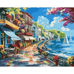 Malowanie po numerach IDEYKA 40x50 cm miasto nad oceanem 1 szt. w pudełku