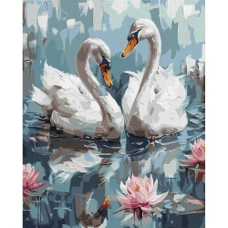 Malowanie po numerach IDEYKA 40x50 cm zakochane łabędzie 1 szt. w pudełku