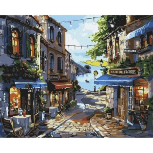 Malowanie po numerach IDEYKA 40x50 cm restauracje nad brzegiem morza 1 szt. w pudełku
