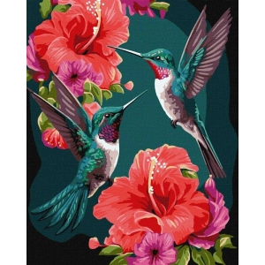 Malowanie po numerach IDEYKA 40x50 cm metallic szmaragdowe kolibry 1 szt. w pudełku