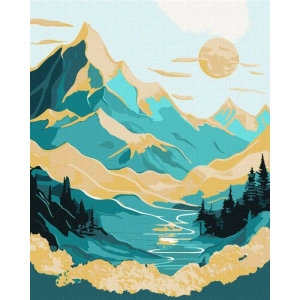 Malowanie po numerach IDEYKA 40x50 cm metallic wschód słońca w górach 1 szt. w pudełku