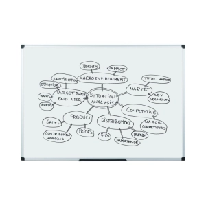 Tablica suchościeralna BI-OFFICE 60x90cm niemagnetyczna - rama aluminiowa-269534