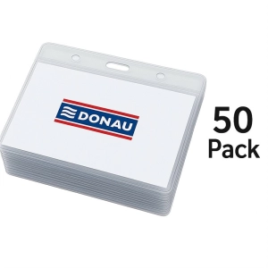 Identyfikator DONAU 102x64mm OPAK.50 miękki otwór z boku - transparentny-270381