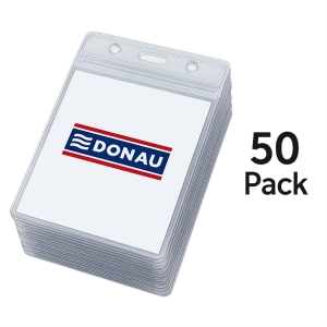 Identyfikator DONAU 60x90mm OPAK.50 otwór z góry miękki - transparentny-270382