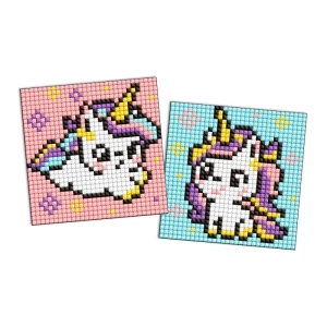 Diamentowa mozaika na magnesie IDEYKA 9x9 cm, kids, dwa jednorożce, 2 szt.