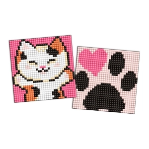 Diamentowa mozaika na magnesie IDEYKA 9x9 cm, kids, puszyste uściski, 2 szt.