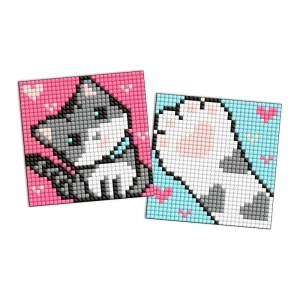 Diamentowa mozaika na magnesie IDEYKA 9x9 cm, kids, szary puszysty, 2 szt.-271072