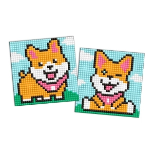 Diamentowa mozaika na magnesie IDEYKA 9x9 cm, kids, zabawne psy, 2 szt.