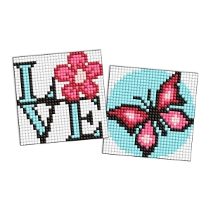 Diamentowa mozaika na magnesie IDEYKA 9x9 cm, kids, pełen wdzieku motyl, 2 szt.
