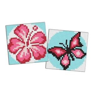 Diamentowa mozaika na naklejce IDEYKA 9x9 cm, kids, kolor różowy, 2 szt.