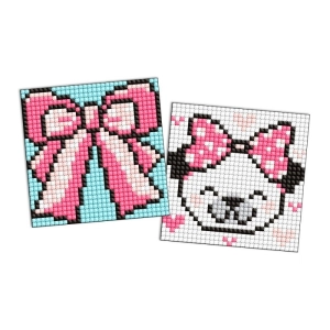 Diamentowa mozaika na naklejce IDEYKA 9x9 cm, kids, muszka, 2 szt.-271088