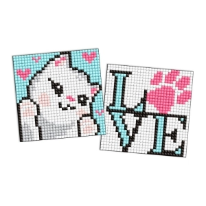 Diamentowa mozaika na magnesie IDEYKA 9x9 cm, kids, uroczy kotek, 2 szt.-271109