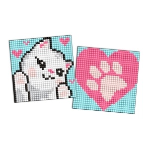 Diamentowa mozaika na naklejce IDEYKA 9x9 cm, kids, białe łapy, 2 szt.-271129