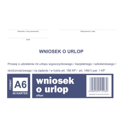 Druk MiP 515-5 Wniosek o urlop A6 40 kartek-689696