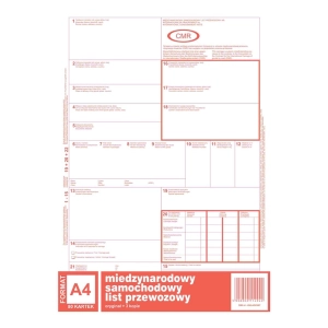Druk DOTTS CRM międzynarodowy list przewozowy A4 80 kartek 1+3 10-800-1-273917