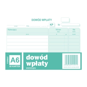Druk MiP 401-5 KP Dowód Wpłaty A6 80 kartek-689596