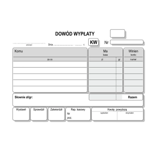 Druk DOTTS KW dowód wypłaty A6 80 kartek 10-402-5-273933
