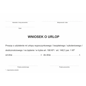 Druk DOTTS wniosek o urlop A6 40 kartek 10-515-5-273943