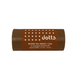Worki na śmieci DOTTS 120l. LDPE mocne do segregacji op.10 - brązowe BIO