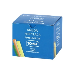 Kreda szkolna TOMA niepyląca op.100 - kolorowa OM-80201