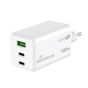 Ładowarka MEDIARANGE 100W, szybkie ładowanie, 2xUSB-C + 1xUSB-A, biały-275887