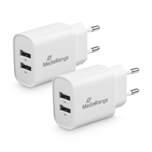 Ładowarka MEDIARANGE 12W, szybkie ładowanie, 2xUSB-A, biały-275891