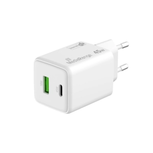 Ładowarka MEDIARANGE 45W, szybkie ładowanie, 1xUSB-C + 1xUSB-A, biały-275903