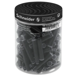 Naboje do piór SCHNEIDER, plastikowy słoik, 100 szt., czarne