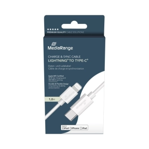Kabel MEDIARANGE USB-C Apple Lightning, 1m, biały