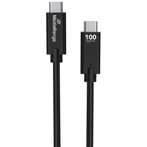 Kabel MEDIARANGE USB-C, 100W max, USB 3.1, 1,2m, czarny-276210