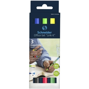 Zestaw SCHNEIDER LINK-IT Office Set, długopis i zakreślacz w jednym, pudełko, 6szt., mix kolorów-276615