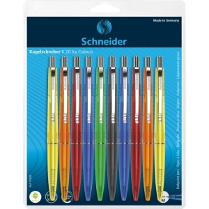 Długopis SCHNEIDER K20 ICY, M, 10 szt. blister, mix kolorów