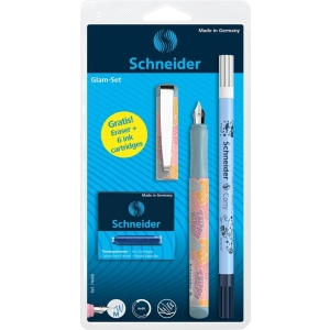 Pióro wieczne SCHNEIDER Glam, wymazywacz, naboje 6 szt., mix kolorów, blister-277204