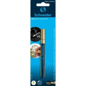 Marker SCHNEIDER olejowy Maxx 271, okrągły, 1-2mm, blister, złoty