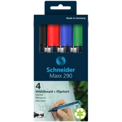Zestaw markerów do tablic SCHNEIDER Maxx 290 2-3mm 4 szt. miks kolorów-619072
