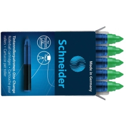 Kartridże SCHNEIDER One Change do piór kulkowych 06mm 5szt. zielone-628363