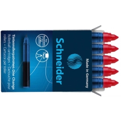 Kartridże SCHNEIDER One Change do piór kulkowych 06mm 5szt. czerwone-628259