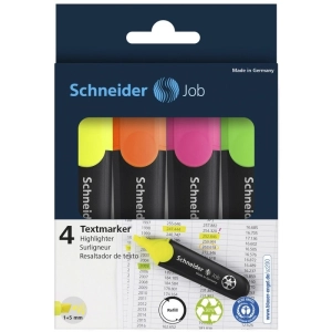 Zestaw zakreślaczy SCHNEIDER Job 1-5 mm 4 szt. miks kolorów-618726
