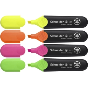 Zestaw zakreślaczy SCHNEIDER Job 1-5 mm 4 szt. miks kolorów-278246