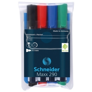 Zestaw markerów SCHNEIDER Maxx do tablic 290 2-3mm 4 szt. miks kolorów-278368