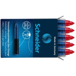 Kartridże SCHNEIDER One Change do piór kulkowych 06mm 5szt. czerwone-628259