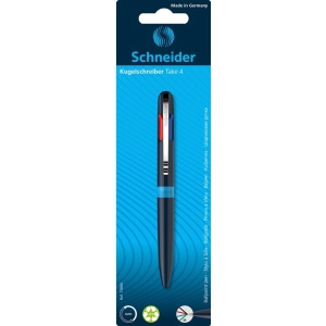 Długopis SCHNEIDER TAKE 4 M 4 kolory wkładu blister mix kolorów-278820