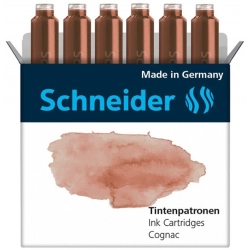 Naboje do piór SCHNEIDER 6 szt. cognac / ciemnobrązowy